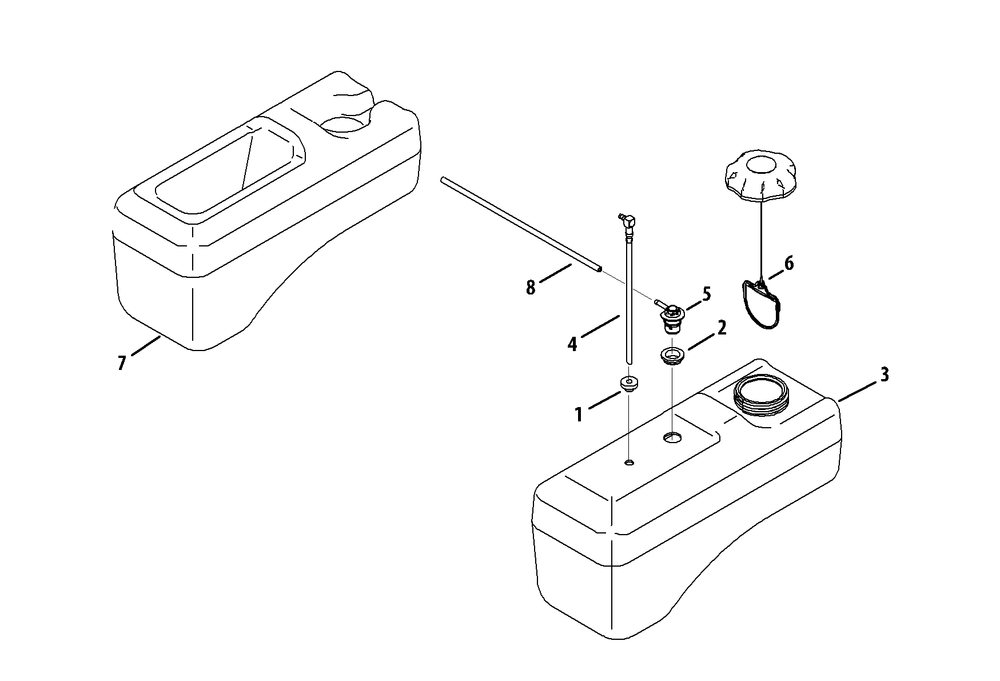 Fuel Tank Diagram and Parts List for Z-FORCES48 (17AI5BHB-17AI5BHB010)(2013) Cub Cadet Lawn Tractor